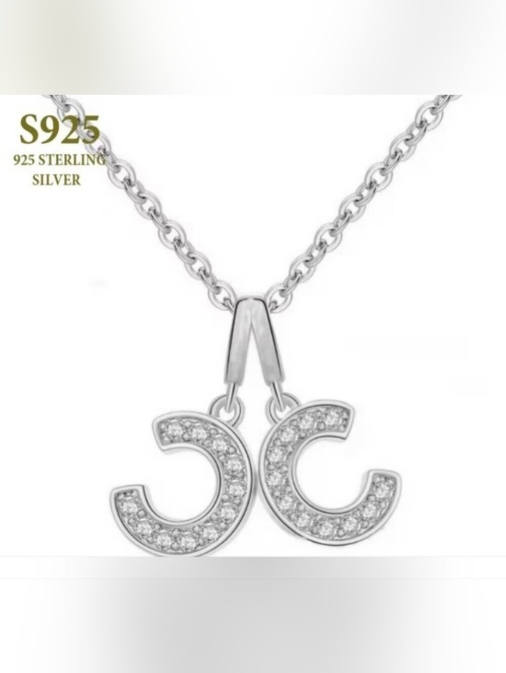 Sterling Silver CC Necklace